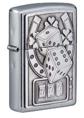 Зажигалка ZIPPO Lucky 7 с покрытием Street Chrome, латунь, 38x13x57 мм
