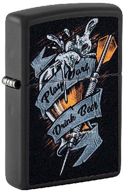 Зажигалка ZIPPO Darts с покрытием Black Matte, латунь,  38x13x57 мм