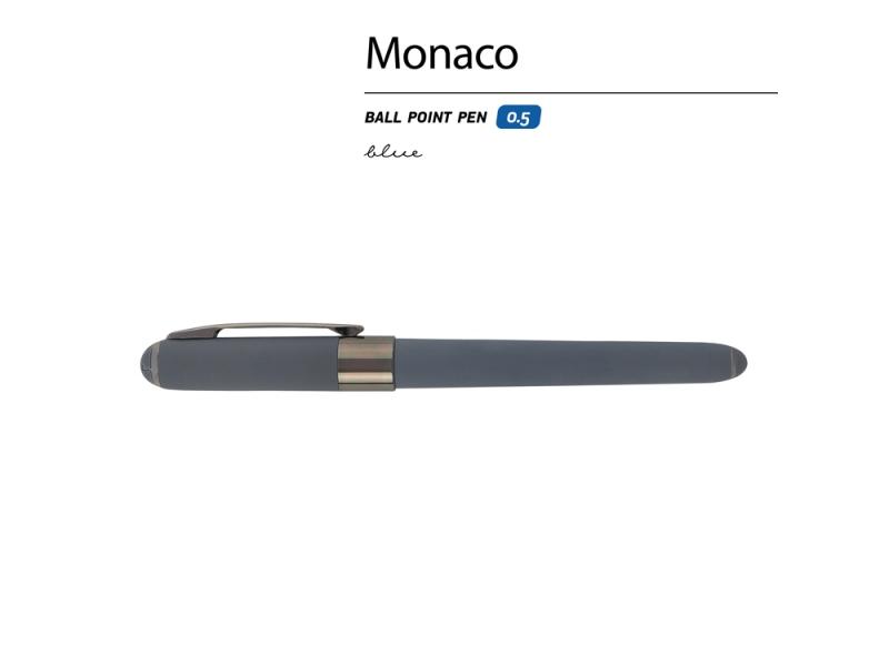 Ручка пластиковая шариковая Monaco софт-тач