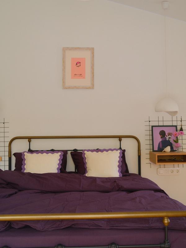 Чехол на подушку с контрастным кантом сиреневого цвета из коллекции trendy ruffles, 40х40 см