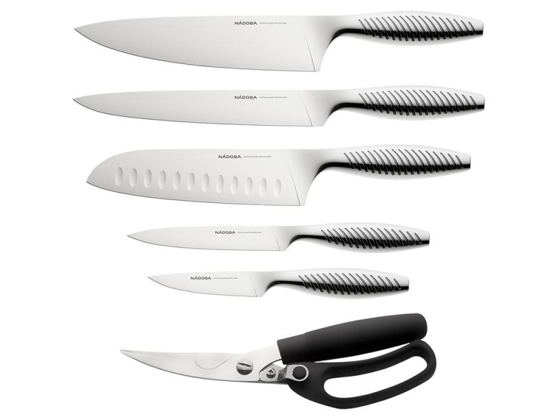 Набор из 5 кухонных ножей, ножниц и блока для ножей VERA