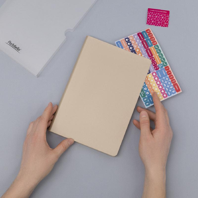 Ежедневник Spark недатированный,  золото (с упаковкой, со стикерами)