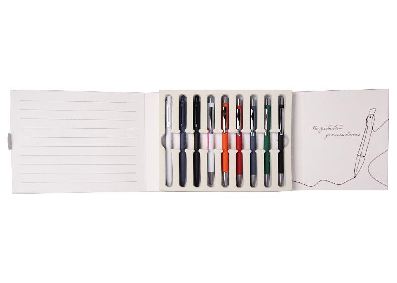 Набор шариковых ручек Print Sample №2 Flamingo, Ponte Soft (9 штук) в футляре