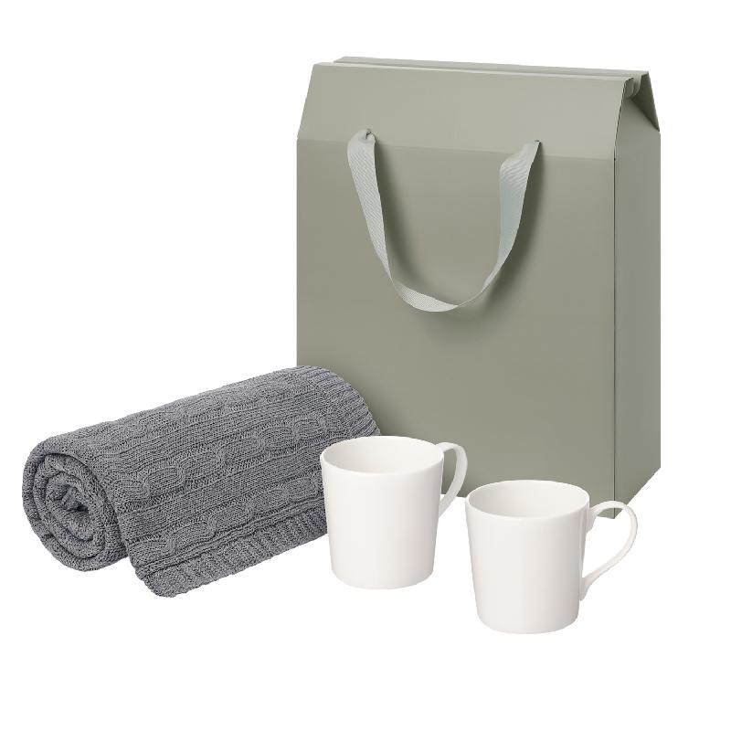 Подарочный набор Siena, Fado,  в коробке-пакете (две фарфоровых кружки, плед)