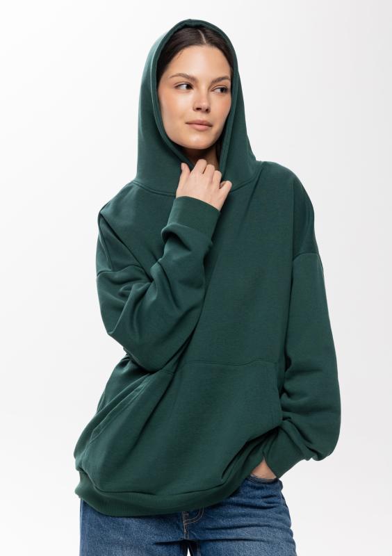 Худи унисекс STAN оверсайз футер без начёса 350, 66, Т-зелёный (130)