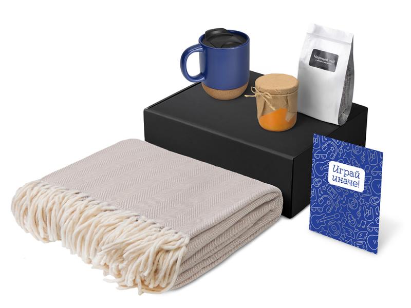 Подарочный набор Re:y. Nest с пледом, кружкой и вареньем