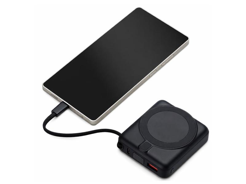 Магнитный беспроводной внешний аккумулятор c подсветкой лого Энчант, 10000 мАч