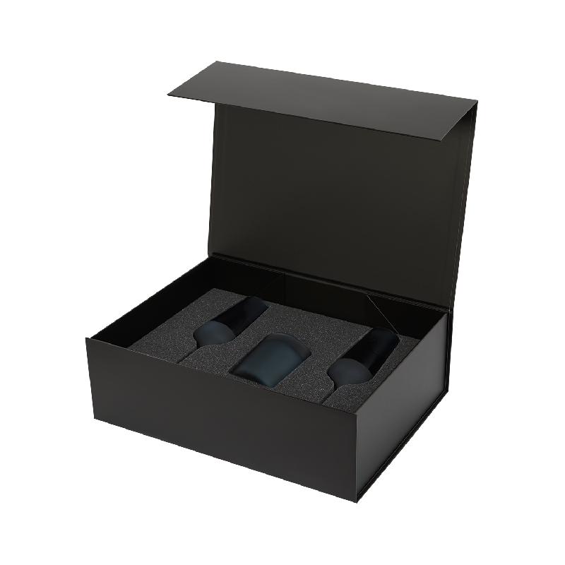 Подарочный набор свеча Enigma + 2 бокала для шампанского Sapphire в черной коробке