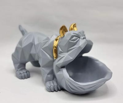 Статуэтка хранитель Бульдог, серый