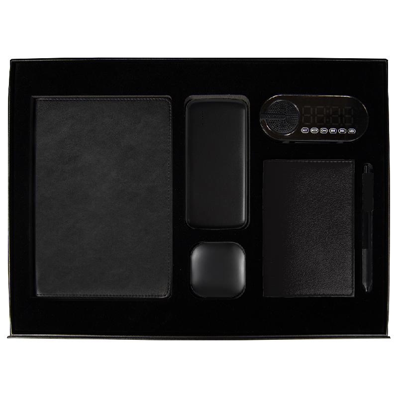 Набор подарочный Solution Prestige Sei (Ежедневник, беспроводной аккумулятор, зарядный кабель, колонка, ручка, обложка для паспорта)