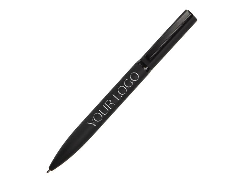 Ручка шариковая металлическая Siegfried Silver soft-touch с зеркальным слоем