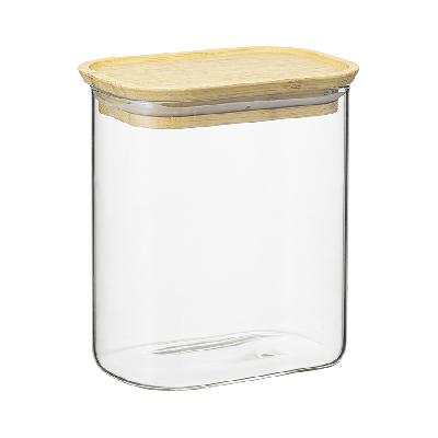 Банка для хранения прямоная glass bamboo, 950 мл