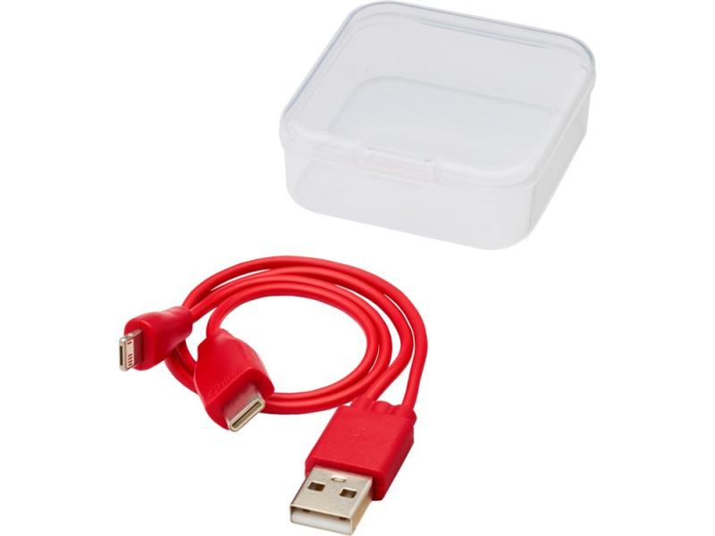 Двусторонний кабель для зарядки Ario 3-в-1 в тканевой оплетке