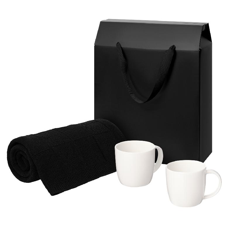 Подарочный набор Dafna, Cella,  в коробке-пакете (две фарфоровых кружки, плед)