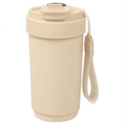 Термокружка Osaka с датчиком температуры, вакуумная, стальная, 410 мл, матовая, кремовая