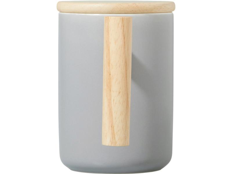 Кружка с ручкой и крышкой из каучукового дерева Jeny