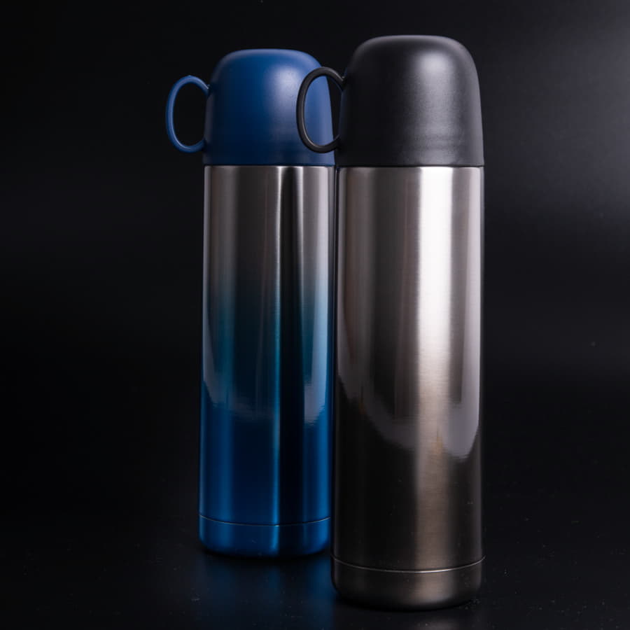 Термос вакуумный GRADIENT, сталь, синий, 500 мл