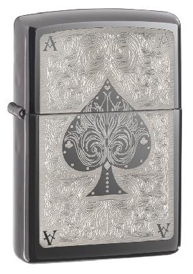 Зажигалка ZIPPO Classic с покрытием Black Ice ®, латунь, глянцевая, 38x13x57 мм
