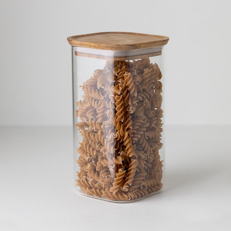 Банка для хранения квадратная glass acacia, 1,4 л