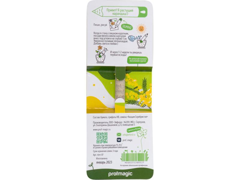 Растущий карандаш mini с семенами акации серебристой