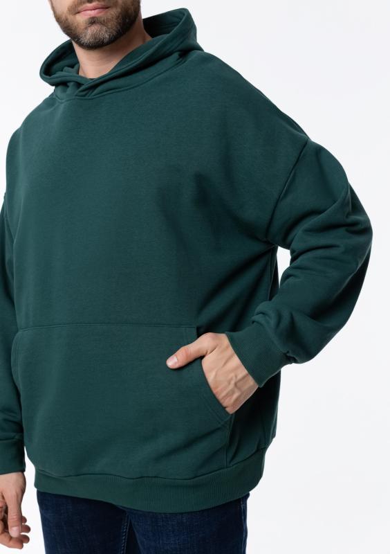 Худи унисекс STAN оверсайз футер без начёса 350, 66, Т-зелёный (130)