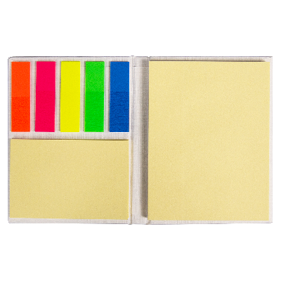 Набор ных бумажных стикеров  Stick and Fun в твердом переплете, 50 листов в блоке,  размер 8*10,5*1 см