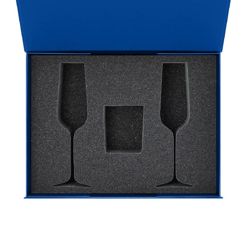 Ложемент под свечу Энигма (Enigma) + 2 бокала для шампанского в среднюю коробку-трансформер (арт. 695721)