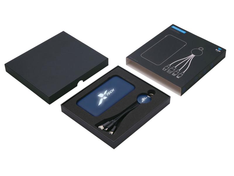 Набор из внешнего аккумулятора и универсального кабеля с подсветкой лого Reserve LED, 10000mAh