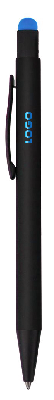 Ручка шариковая Raven (черная с голубым)