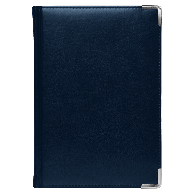 Ежедневник полудатированный Classic Pristine Silver А5, еталлическими уголками, в твердой обложке с поролоном