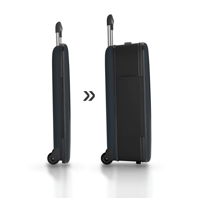 Чемодан складной Rollink Vega II 55x40x20 см, 2 колеса, серо-синий