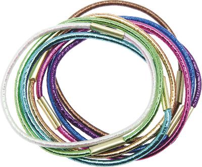 Резинки для волос Dewal Beauty  блестящие, midi (8 шт)