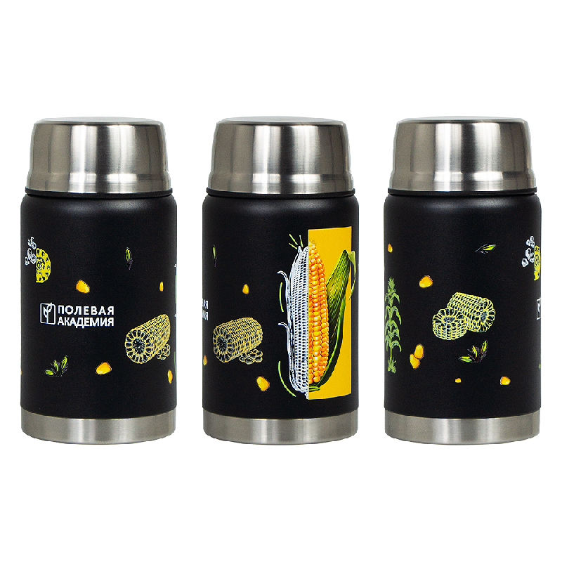 Термос для еды Tonsberg Print Sample Полевая академия, 620 мл, металлический