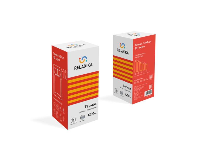 Термос для еды Relaxika 301 в чехле, 1200 мл