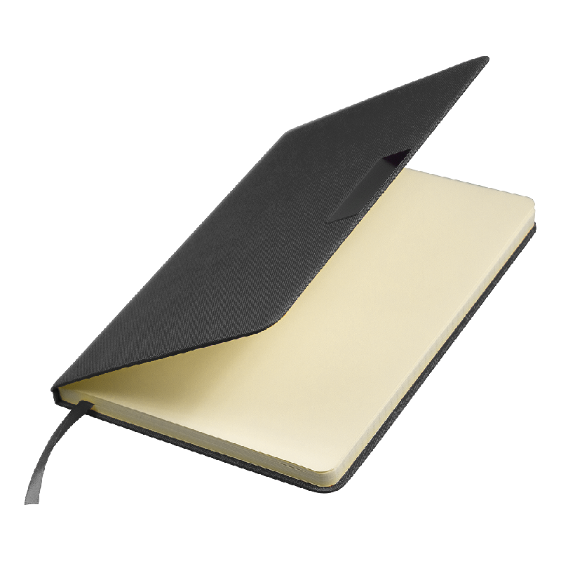 Блокнот А5 Hobard, в твердой тканевой обложке c резинкой в линейку