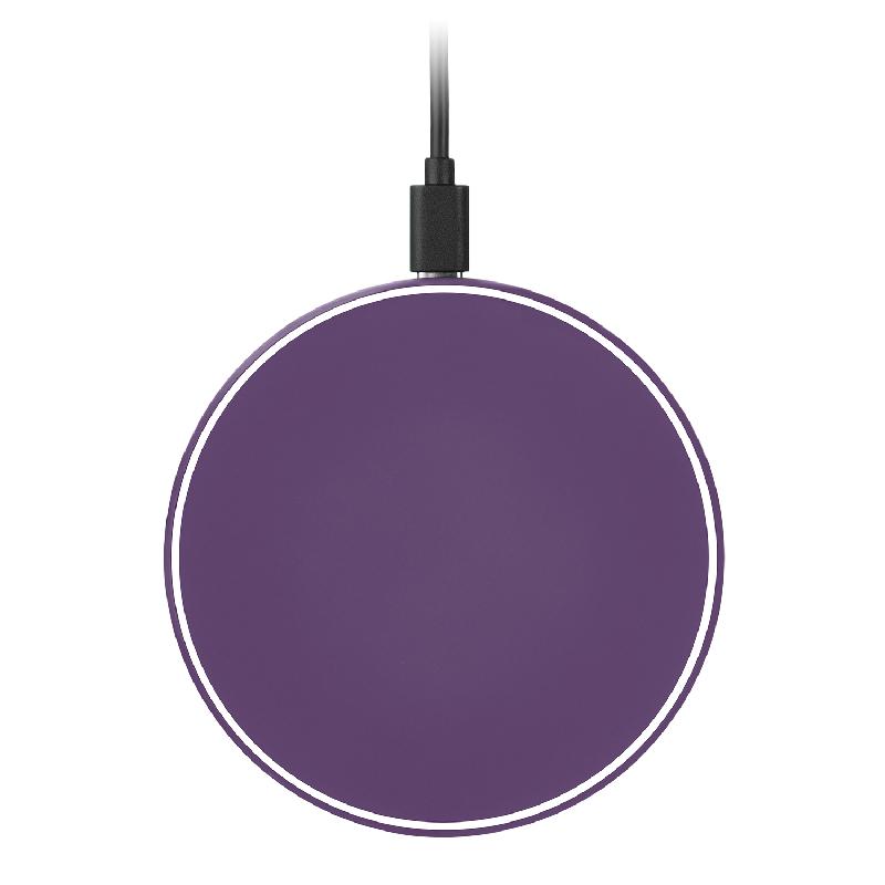 Беспроводное зарядное устройство с подсветкой 15W Аурис (Auris), фиолетовое