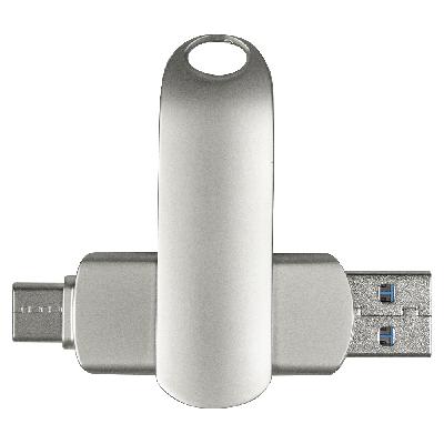 Флеш накопитель  USB 3.0 + TYPE C Cupertino, металл, 32 GB
