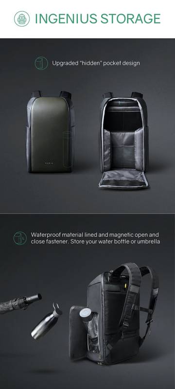 Рюкзак KORIN FlipPack 47х30х17 см, зеленый/черный