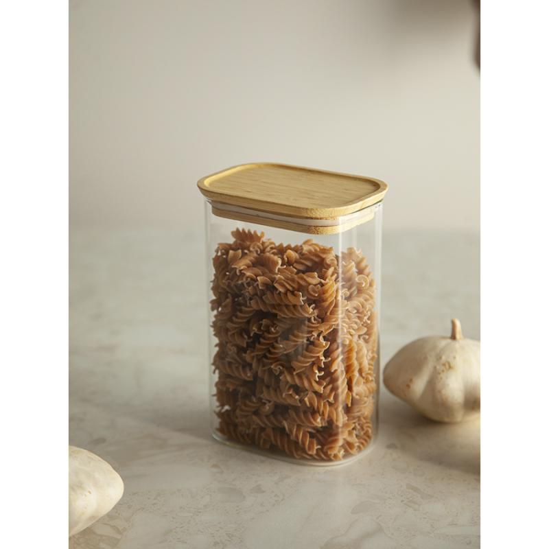 Банка для хранения прямоная glass bamboo, 1,3 л