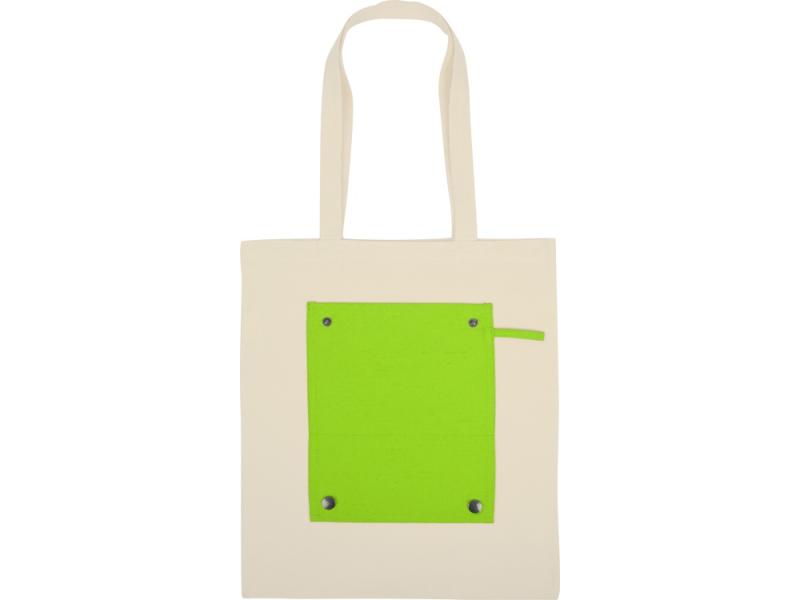 Складная хлопковая сумка для шопинга Gross с карманом, 180 г/м2