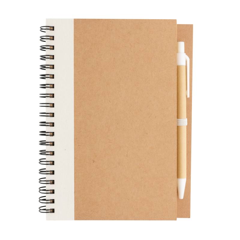 Блокнот на спирали Kraft с ручкой
