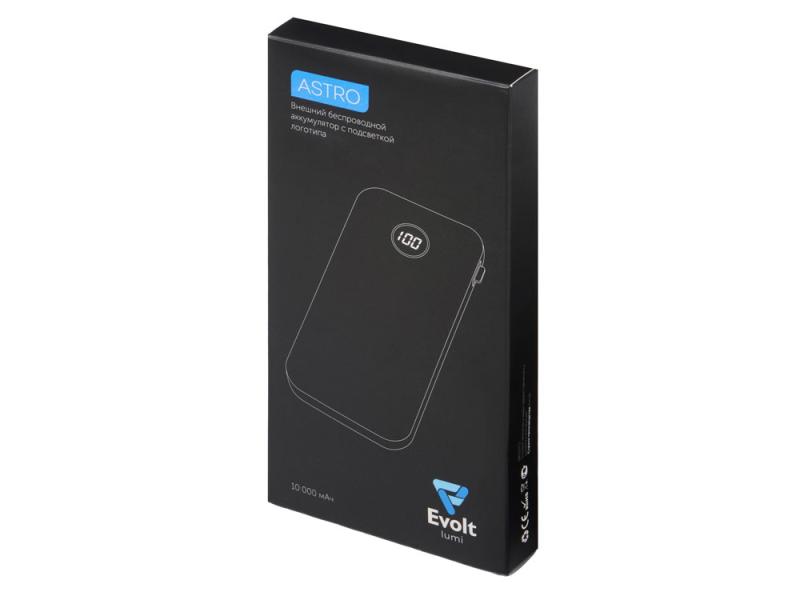 Внешний аккумулятор с подсветкой лого Astro, soft-touch, 10000 mAh