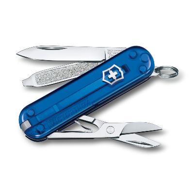 Ножбрелок VICTORINOX Classic SD Colors "Deep Ocean", 58 мм, 7 функций, полупрозрачный