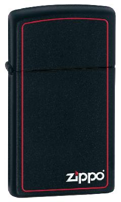 Зажигалка ZIPPO Slim® с покрытием Black Matte, латунь, овая, 29x10x60 мм