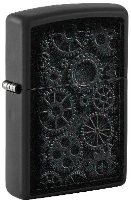 Зажигалка ZIPPO Steampunk с покрытием Black Matte, латунь, овая, 38x13x57 мм