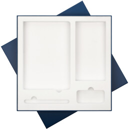 Подарочная коробка с ложементом для ежедневника, ручки и аккумулятора,  (под съемные ложементы)