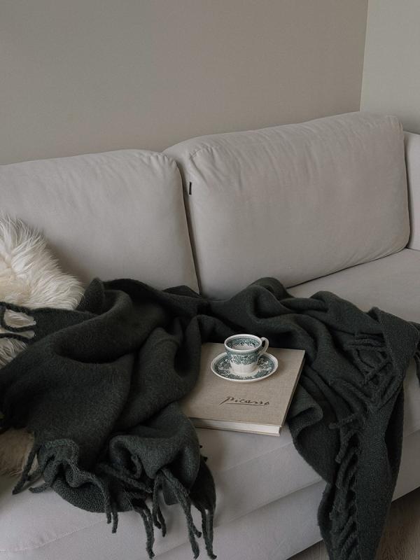 Плед мохер хвойно из коллекции essential, 130х180 см