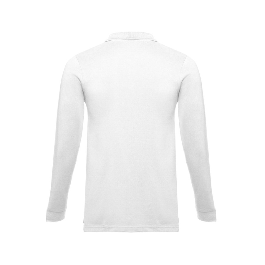 Рубашка-поло мужская BERN, д/р, белый, S, 100% хлопок, плотность 210 г/м2