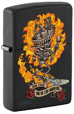 Зажигалка ZIPPO Rick Rietveld с покрытием Black Matte, латунь, овая, 38x13x57 мм