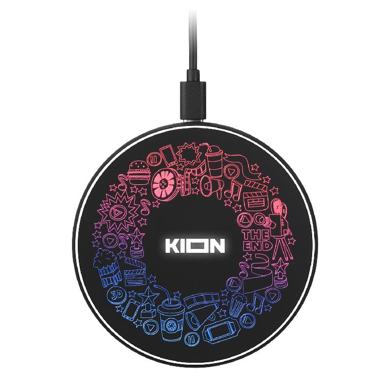 Беспроводное зарядное устройство с подсветкой 15W Аурис (Auris), 